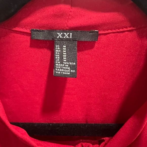 Forever 21 button down blouse with neck tie - Picture 2 of 2